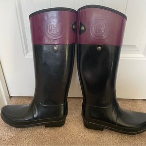 Black and Purple Hunter Rain boots SZ 9